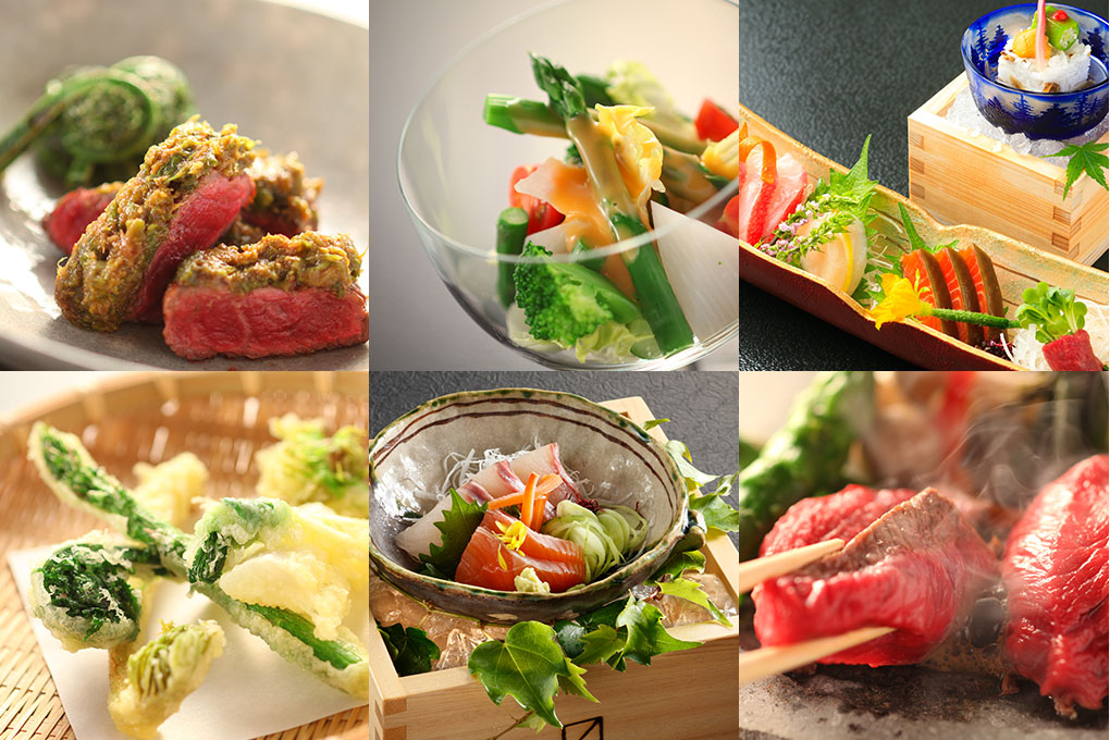 湯田中の四季折々に咲く宴の花